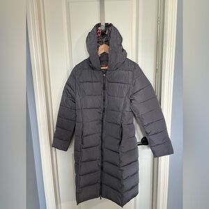 Reversible Grey Long Puffer Jacket